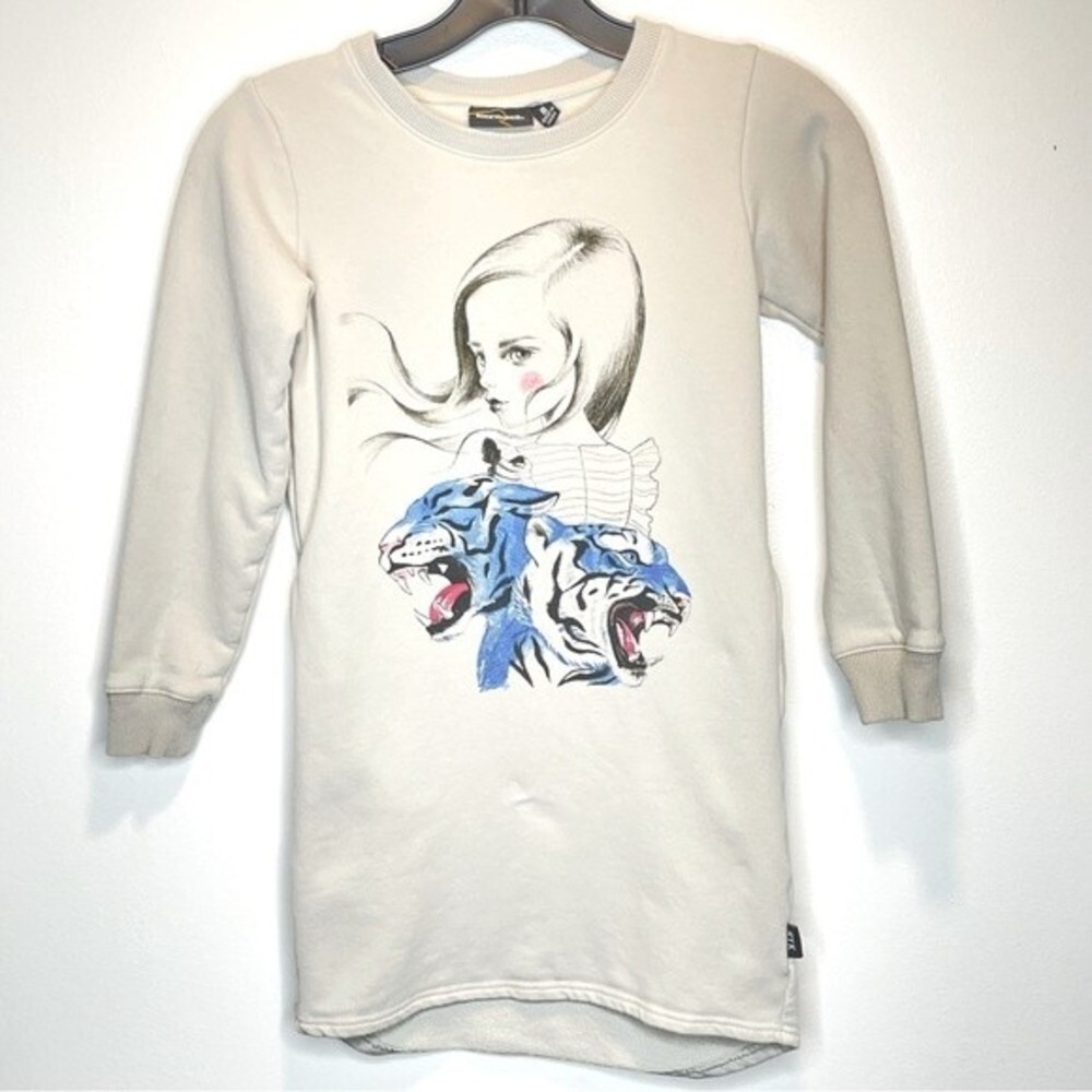 RockYourKid Sweatshirt Dress Gray Marle / Be Fierce Size 8